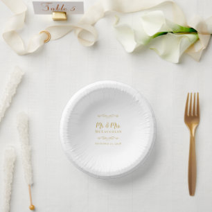 Frau Elegant Weddings Empfang Party Chic Gold Pappteller