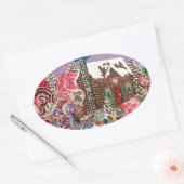 Frau Elisabeth's Peppermint World Ovaler Aufkleber (Umschlag)