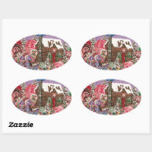 Frau Elisabeth's Peppermint World Ovaler Aufkleber (Blatt)