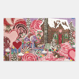 Frau Elisabeth's Peppermint World Rechteckiger Aufkleber