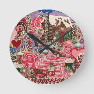 Frau Elisabeth's Peppermint World Runde Wanduhr