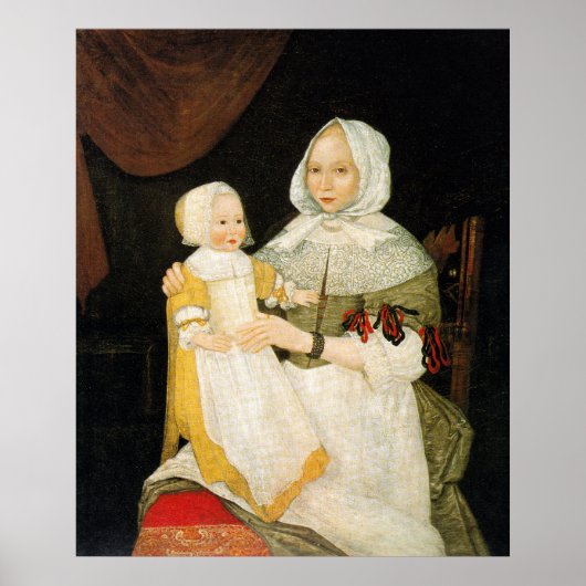 Frau Elizabeth Freake und Baby Mary, ca. 1671-1674 Poster (Vorne)