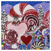 Frau Elizabeths Candy Land Stoff (Nahaufnahme)