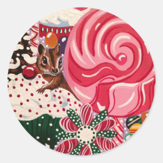 "Frau Elizabeth's Peppermint World" Runder Aufkleber
