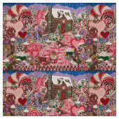 "Frau Elizabeth's Peppermint World" Stoff (Nahaufnahme)
