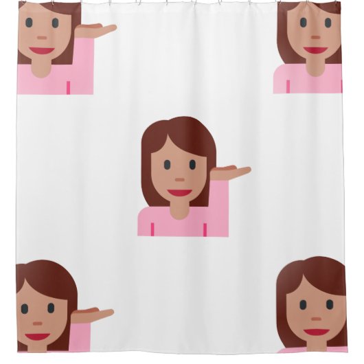 Frau Emoji Duschvorhang (Vorderseite)