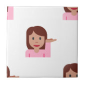 Frau Emoji Fliese (Vorderseite)