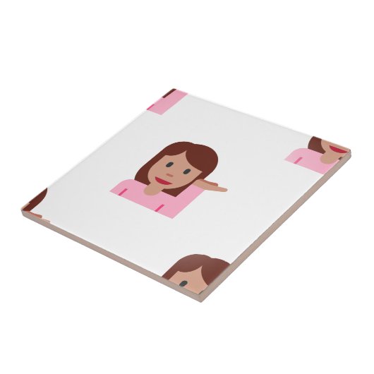 Frau Emoji Fliese (Seite)