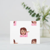 Frau Emoji Postkarte (Stehend Vorderseite)