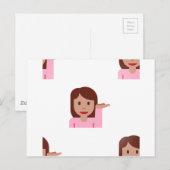 Frau Emoji Postkarte (Vorne/Hinten)