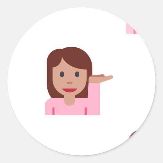 Frau Emoji Runder Aufkleber (Vorderseite)