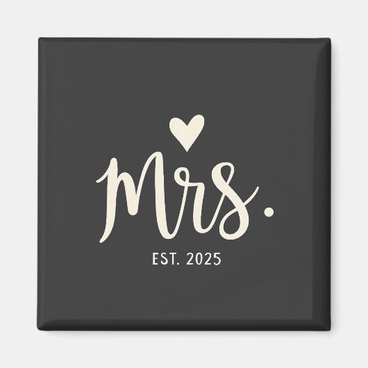 Frau Est. 2025 Ehemännisch Bride Verlobung Wedding Magnet (Vorne)