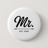 Frau Est. 2025 Just Married Wedding Party Mr. and Button (Vorderseite)