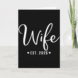 Frau est 2026 frisch vermähltes Paar Hochzeit Flit Karte