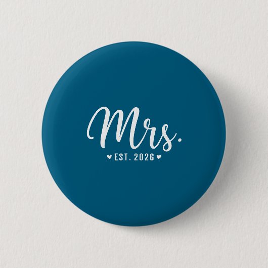 Frau Est 2026 Just Married Design Button (Vorderseite)