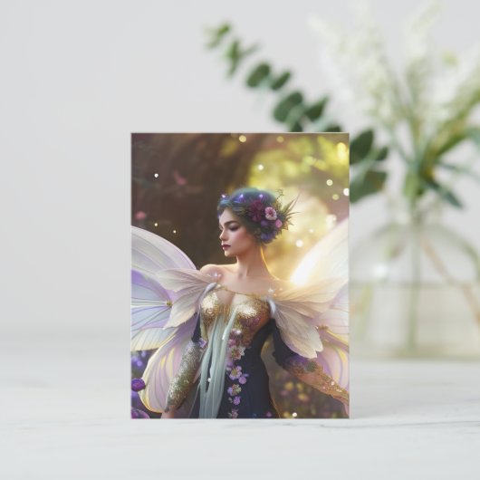 Frau Fairy Fantasy Postkarte (Stehend Vorderseite)