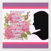 Frau Fensteraufkleber (Blatt)