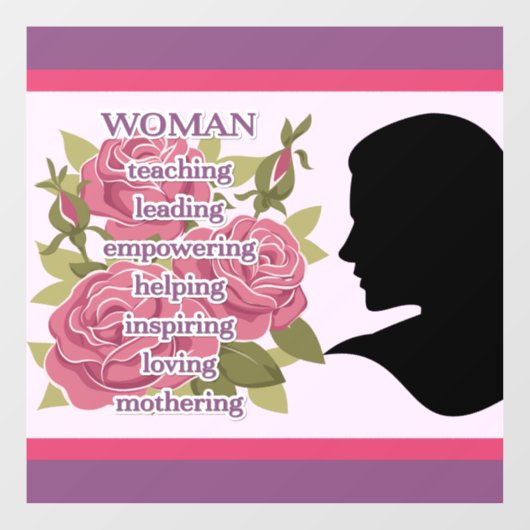 Frau Fensteraufkleber (Blatt)