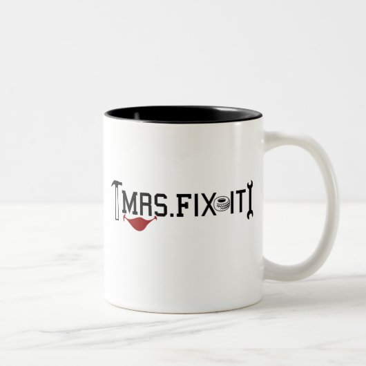 Frau Fix It Zweifarbige Tasse (Rechts)