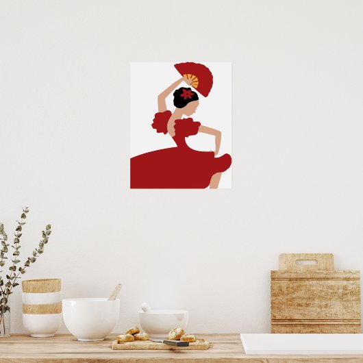 Frau Flamenco Dancer Poster (Küche)