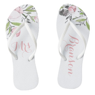 Frau Floral Bride Wifey Botanische Sandalen