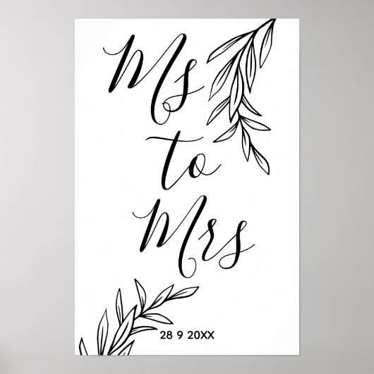 Frau Floral Frau Brautparty Poster (Vorne)