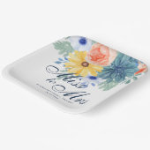 Frau Floral Succulent Macaron Brautparty Pappteller (Gewinkelt)