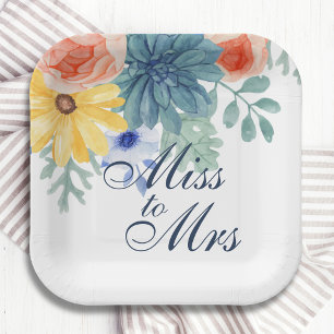 Frau Floral Succulent Macaron Brautparty Pappteller