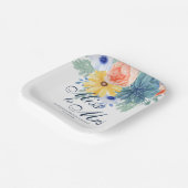 Frau Floral Succulent Macaron Brautparty Pappteller (Gewinkelt)