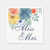 Frau Floral Succulent Macaron Brautparty Serviette (Vorderseite)