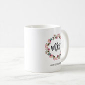 Frau Floral Wreath Personalized Kaffeetasse (VorderseiteRechts)