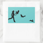 Frau Flying Harris Hawks Rechteckiger Aufkleber (Tasche)