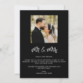 Frau Foto Schwarz-weiß Wedding Dankeschön Karte (Rückseite)