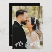 Frau Foto Schwarz-weiß Wedding Dankeschön Karte (Vorne/Hinten)