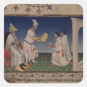 Frau Fr 2810 f.3v Kublai Khan (1214-94) seinen g Quadratischer Aufkleber