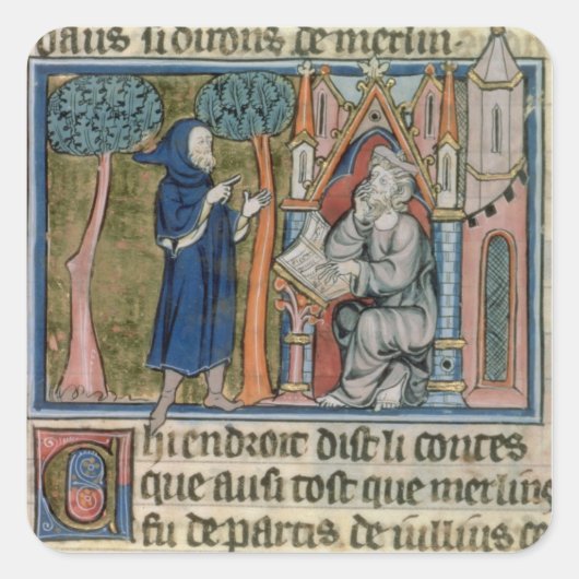 Frau Fr. 95 f.268 Merlin diktiert Blais die Geschi Quadratischer Aufkleber (Vorderseite)