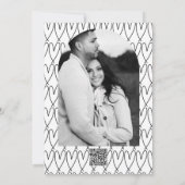 Frau & Frau Cake & Hearts Schwarz-weiße Verlobung Einladung (Rückseite)