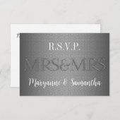 Frau & Frau Gay Lesbian Wedding RSVP in Silver (Vorne/Hinten)