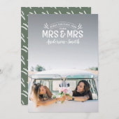 Frau & Frau Heiratsankündigung Feiertagskarte (Vorne/Hinten)