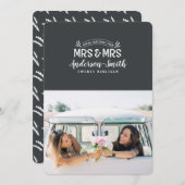 Frau & Frau Heiratsankündigung Feiertagskarte (Vorne/Hinten)