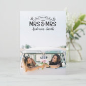 Frau & Frau Heiratsankündigung Feiertagskarte (Stehend Vorderseite)