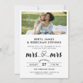 Frau & Frau informelle Hochzeit des Fotos Einladung (Vorderseite)