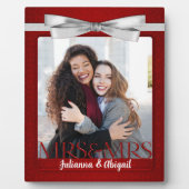 Frau & Frau Lesbian Gay Wedding Red Foto Fotoplatte (Vorderseite)