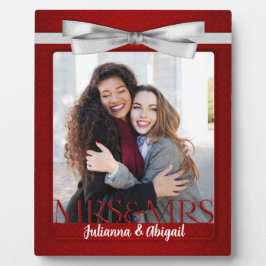 Frau & Frau Lesbian Gay Wedding Red Foto Fotoplatte