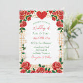 Frau & Frau Lesbian Wedding Mosaic Tile und Rose Einladung (Stehend Vorderseite)