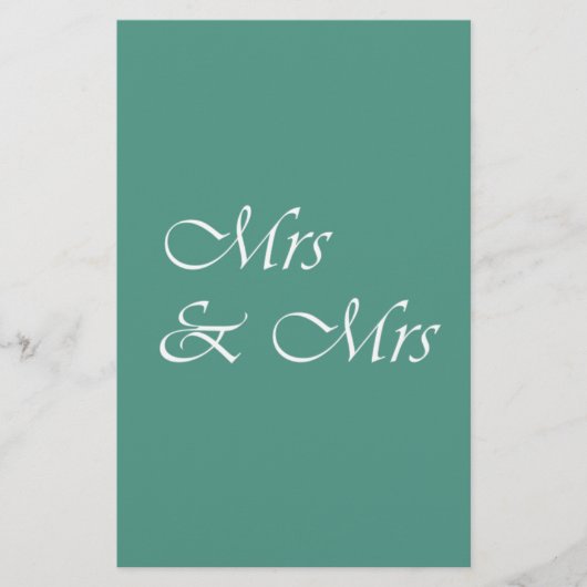 Frau & Frau Typografie Briefpapier (Vorderseite)
