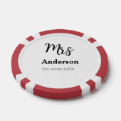 Frau frisch verheiratete Ehefrau Brauname Datum Ja Pokerchips (Einzeln)