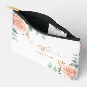 Frau frisch vermählte Rose goldene Blumengrün Zubehörtasche (Offen)