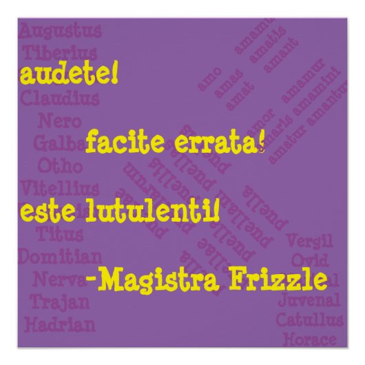 Frau Frizzle im Lateinischen Poster (Vorderseite)