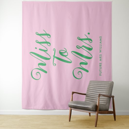 Frau Fun Bold Pink und grüne Bachelorette Wandteppich (Beispiel)